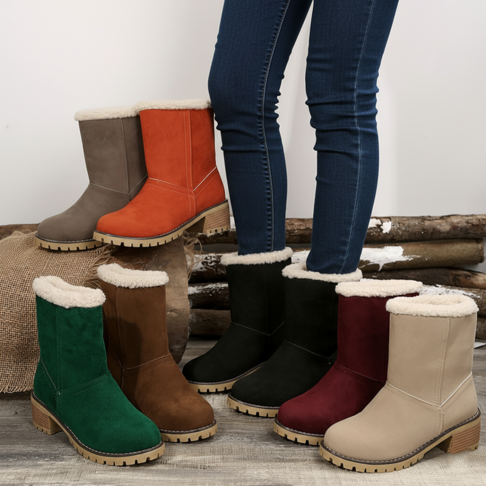 Almira – Warme Winter-Stiefeletten mit Absatz