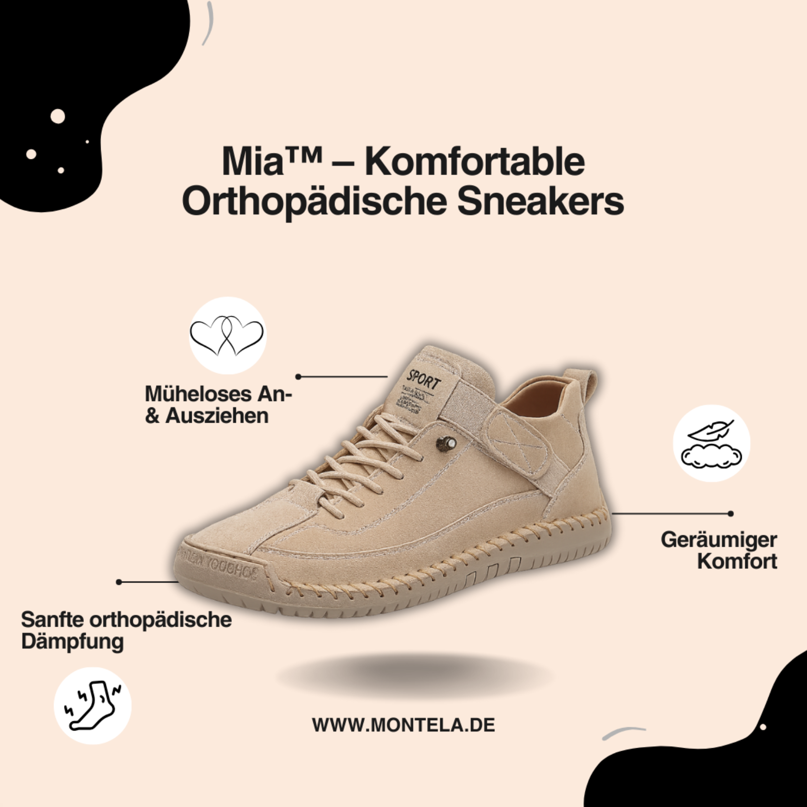 Mia – Bequeme orthopädische Sneakers für jeden Tag